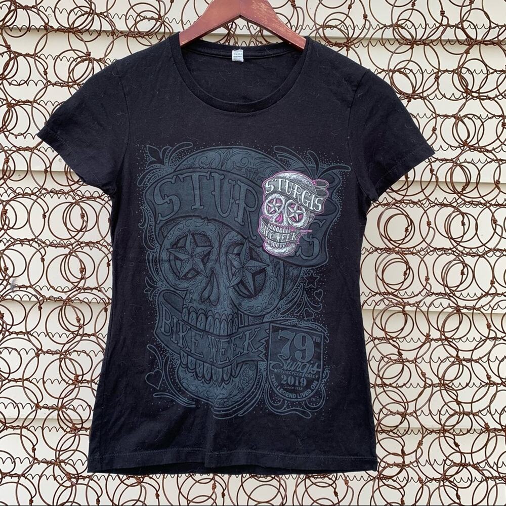 Sturgis Bike Week T-shirt black purple skull 2019 76th annual